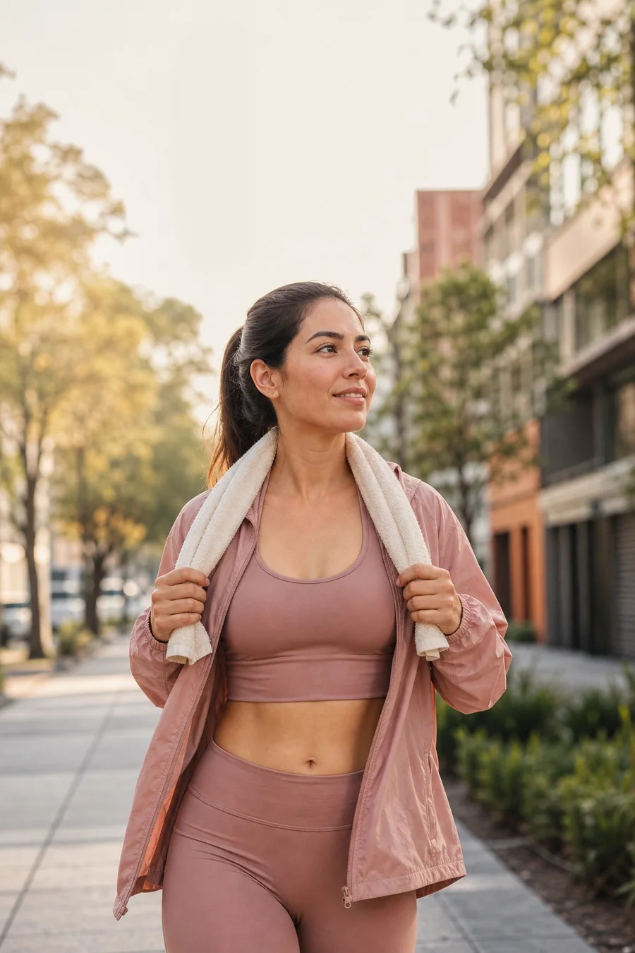 Mujer mexicana activa disfrutando de una mañana con energía